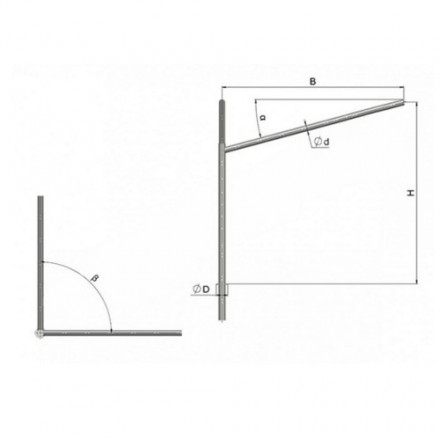 Кронштейн угловой двухрожковый на фланце 2К2(15°)-0,2-0,2-Ф5-ß-Тр.48 6 кг