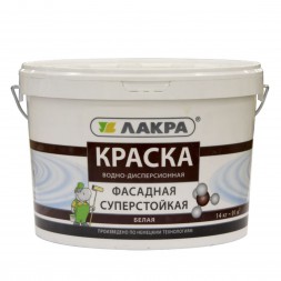 Краска ЛАКРА фасадная (белая), 14кг